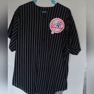 Vintage 90s New York Yankees Black Pinstripe Baseball Jersey